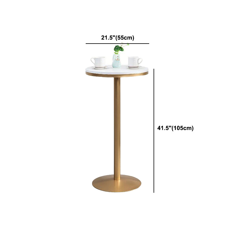 Metal and Wood Set 1/2/3 Pieces Contemporary Round Bar Stool and Table Set