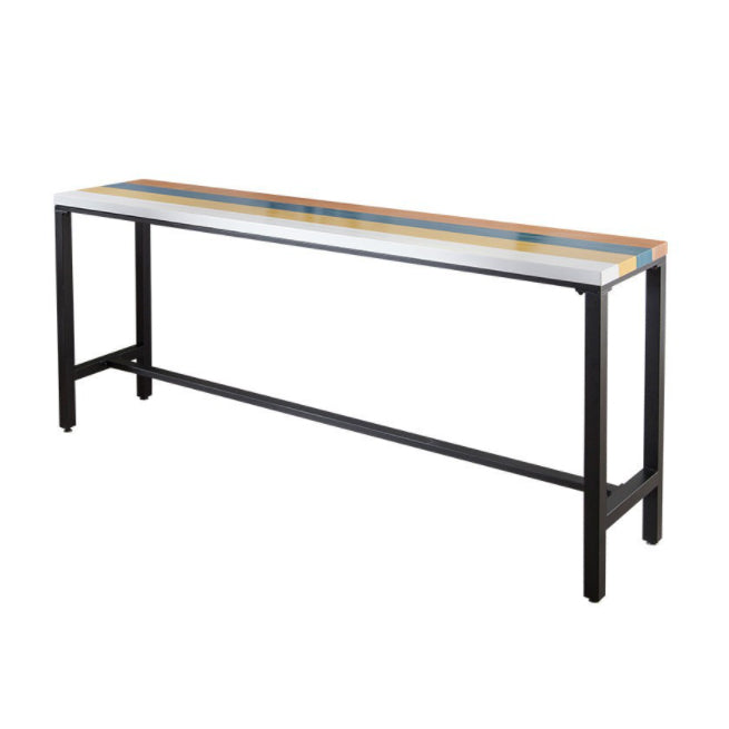 Industrial 1/5 Pieces Bar Table Set Rectangle Wood Counter Table with High Stools for Bar