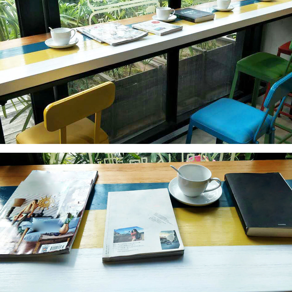 Industrial 1/5 Pieces Bar Table Set Rectangle Wood Counter Table with High Stools for Bar