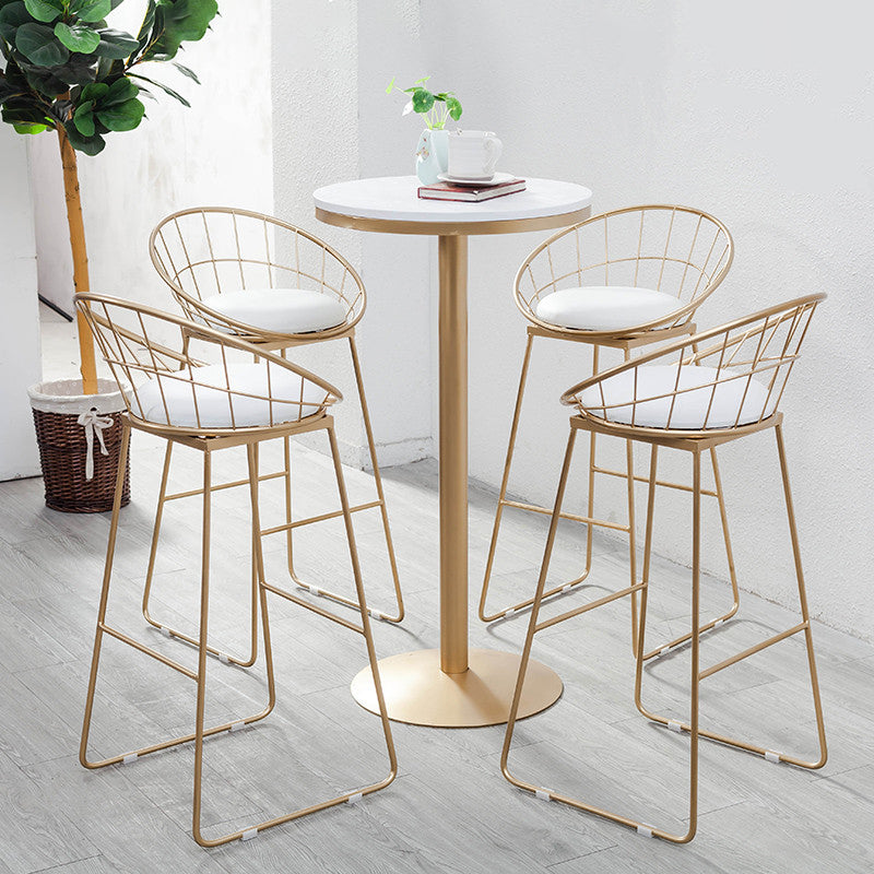 Modern Round Pub Table Set 1/3/5 Pieces Matte Finish Metal Bar Table Set