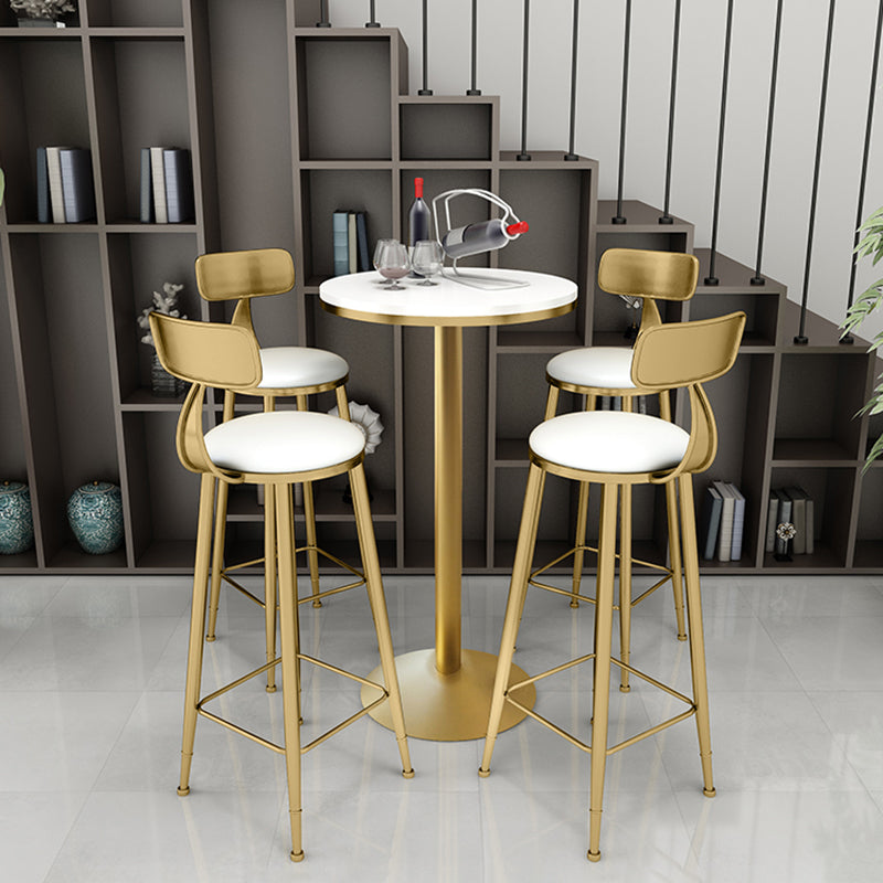 Modern Round Pub Table Set 1/3/5 Pieces Matte Finish Metal Bar Table Set