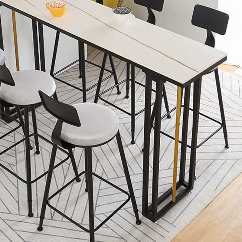 1/2/4/7 Pieces Modern Rectangular Pub Table Set Sintered Stone Top Bistro Table Set