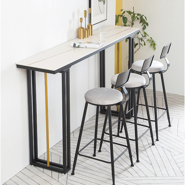 1/2/4/7 Pieces Modern Rectangular Pub Table Set Sintered Stone Top Bistro Table Set