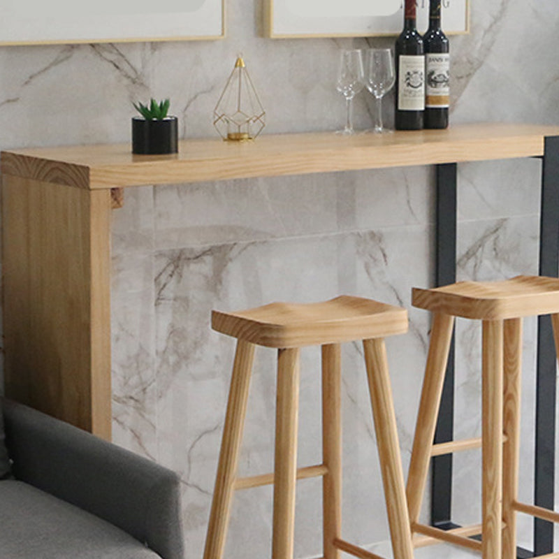 Modern Bar Table Set 1/2/3 Pieces Wooden Bar Table with High Wood Stools