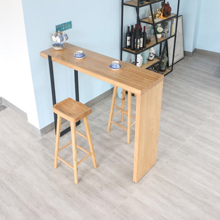 Modern Bar Table Set 1/2/3 Pieces Wooden Bar Table with High Wood Stools