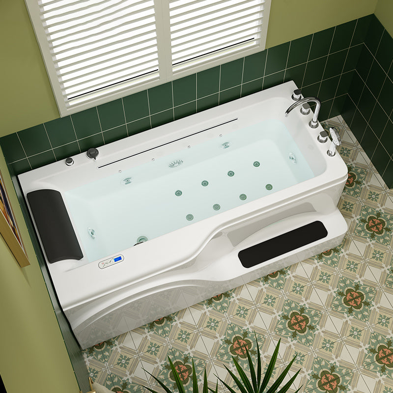Rectangular Alcove Bathtub Acrylic Home Bath Tub in White for Bathroom