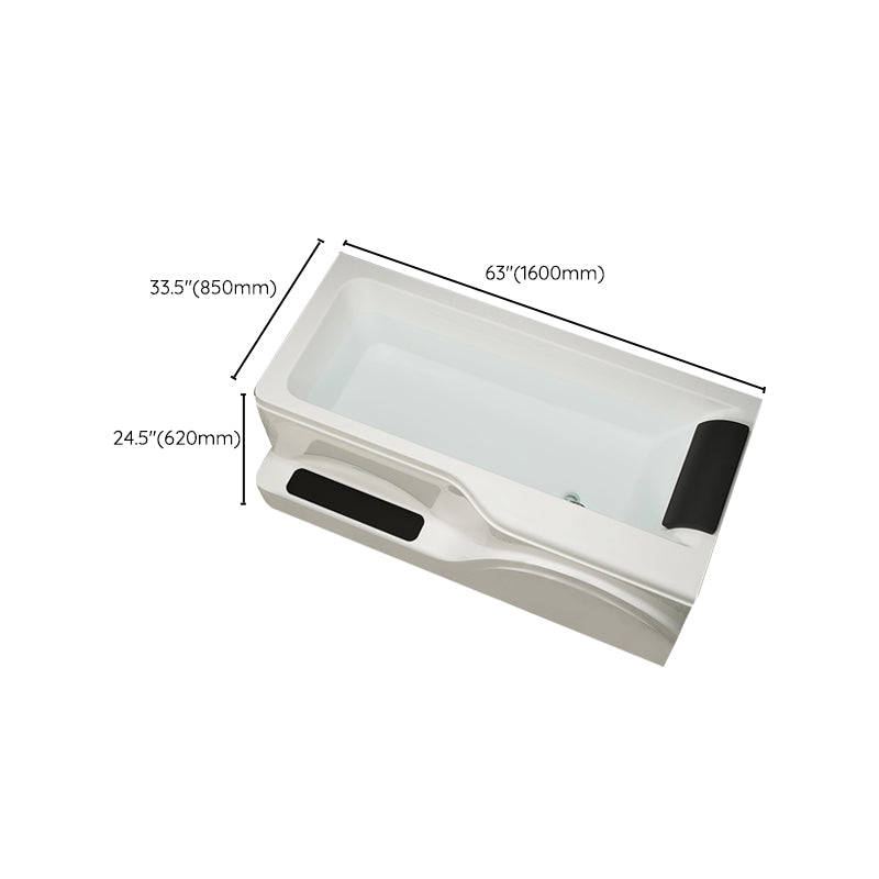 Rectangular Alcove Bathtub Acrylic Home Bath Tub in White for Bathroom