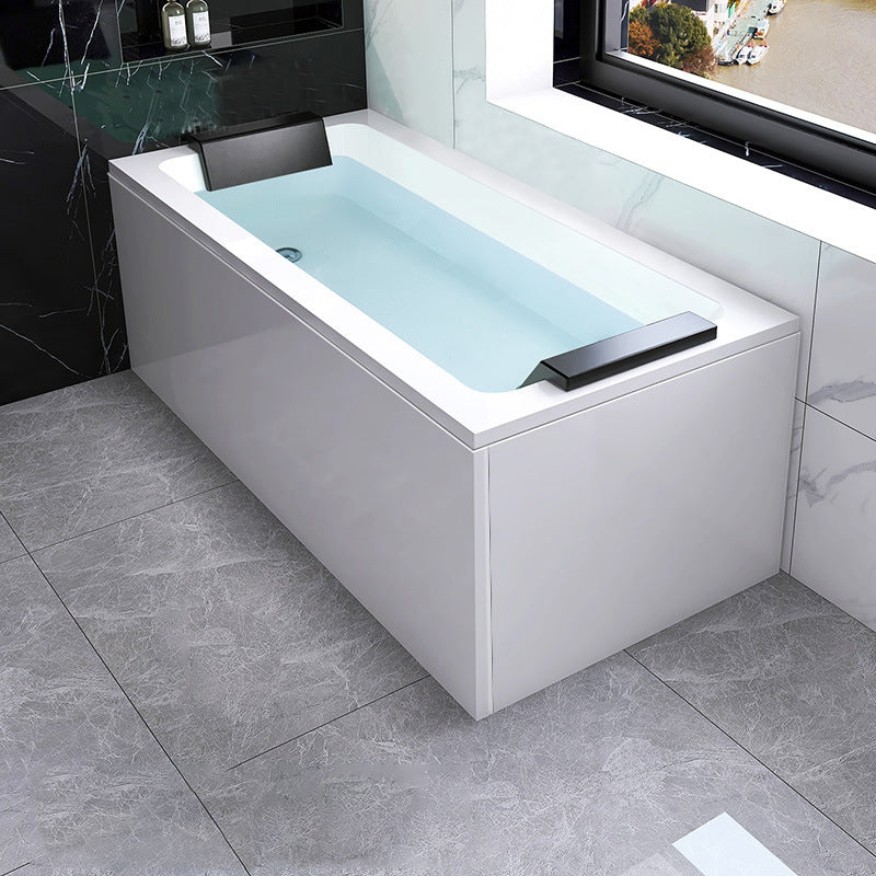 Modern Soaking Freestanding Bathtub White Acrylic  Rectangular Bath Tub