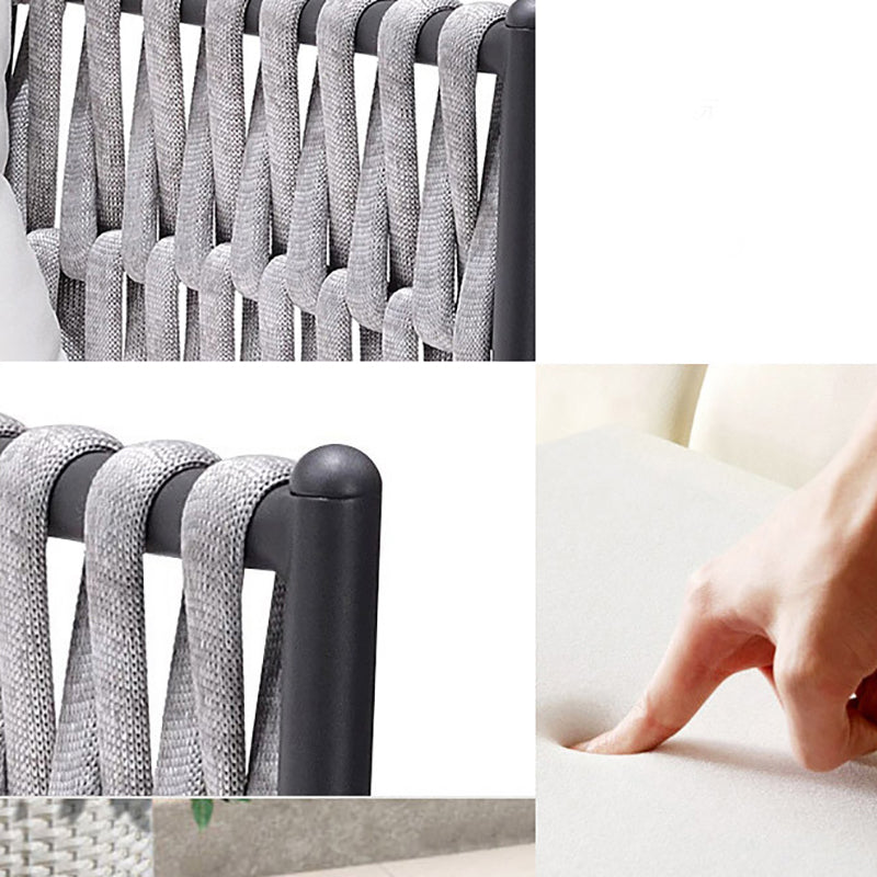 Boho Stone Dining Table Set 1/5/7 Pieces Metal Dining Table Set for Outdoor