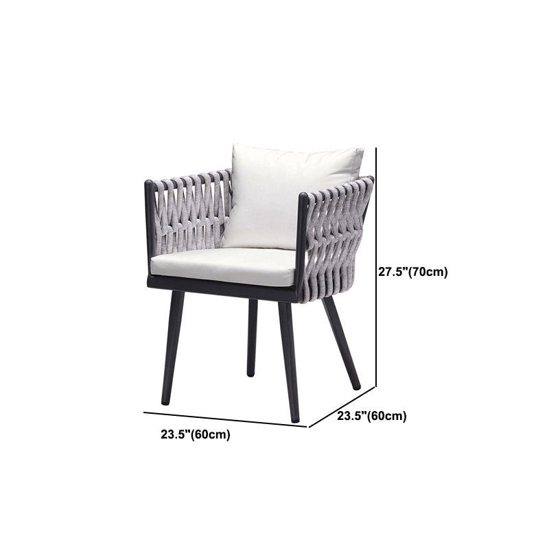 Boho Stone Dining Table Set 1/5/7 Pieces Metal Dining Table Set for Outdoor