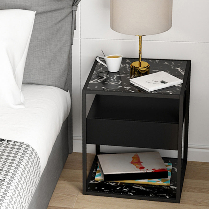 Modern Night Table 1-drawer Bedside Cabinet for Living Room 17"W X 21"H