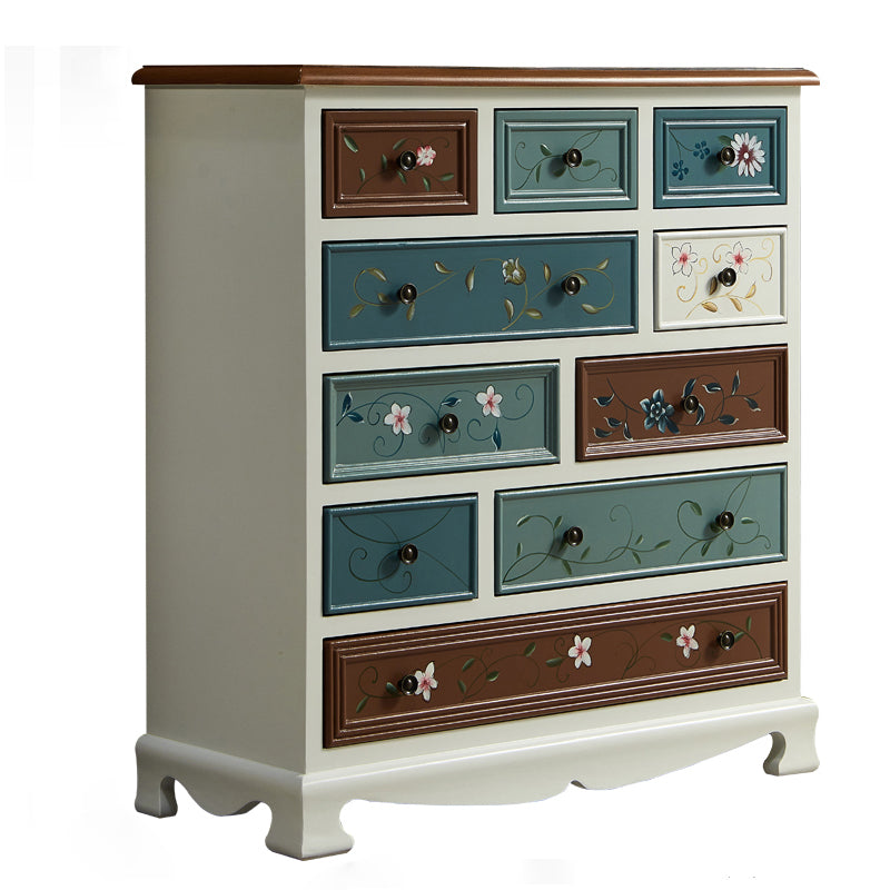 Coastal Storage Chest Dresser Solid Wood Dresser with 7/8/10/12 Drawers
