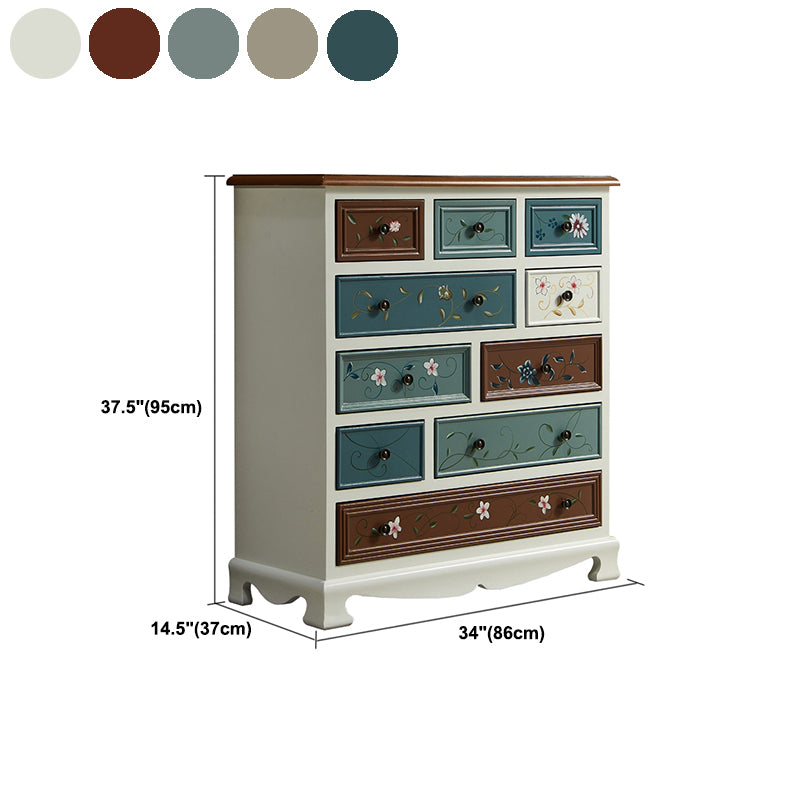 Coastal Storage Chest Dresser Solid Wood Dresser with 7/8/10/12 Drawers