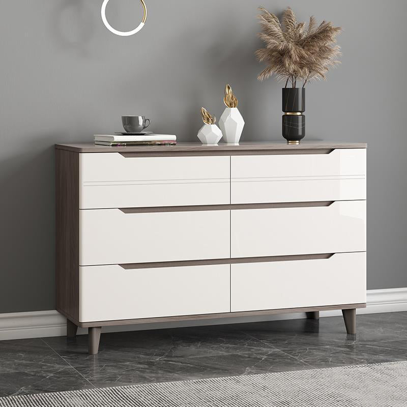 Glam Stone Storage Chest White Bedroom 16" Wide Chest with Drawers