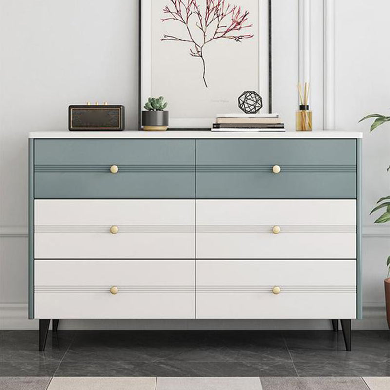 Glam Stone Storage Chest White Bedroom 16" Wide Chest with Drawers