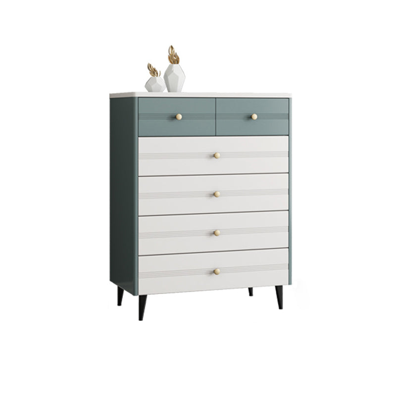 Glam Stone Storage Chest White Bedroom 16" Wide Chest with Drawers