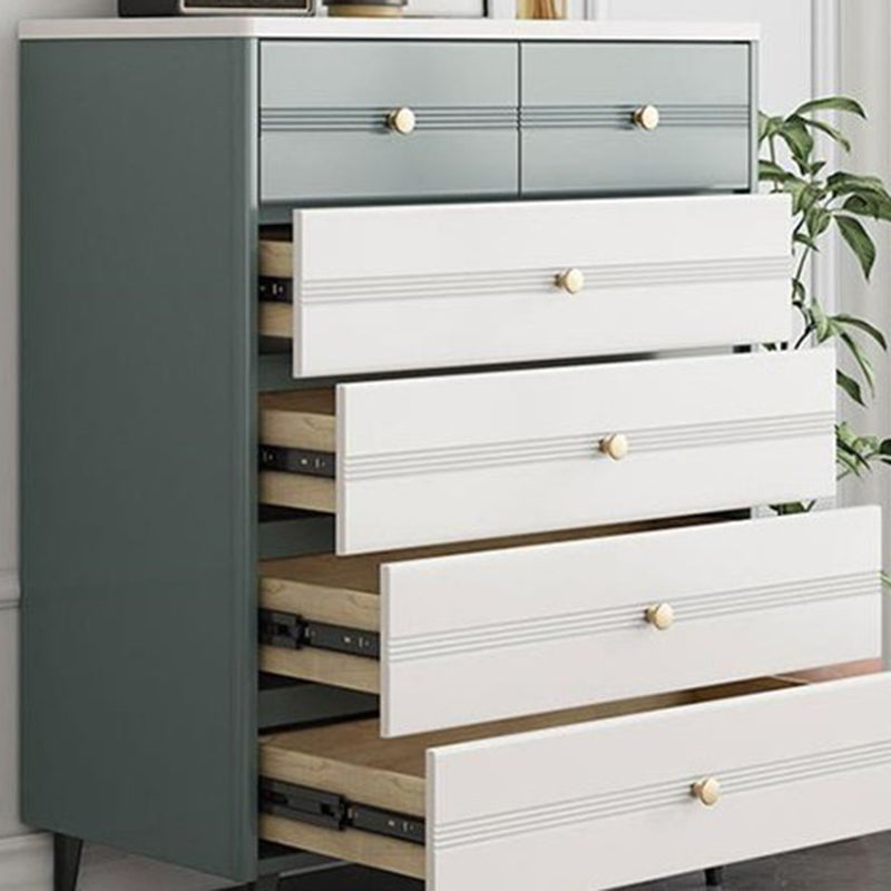 Glam Stone Storage Chest White Bedroom 16" Wide Chest with Drawers