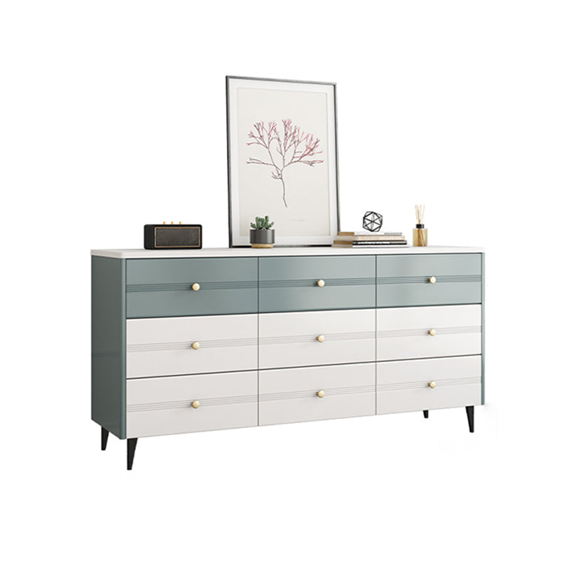 Glam Stone Storage Chest White Bedroom 16" Wide Chest with Drawers