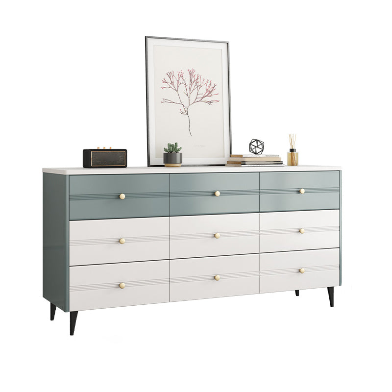 Glam Stone Storage Chest White Bedroom 16" Wide Chest with Drawers