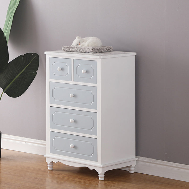 Vertical Nautical Solid Wood Storage Chest Bedroom Chest with Drawers