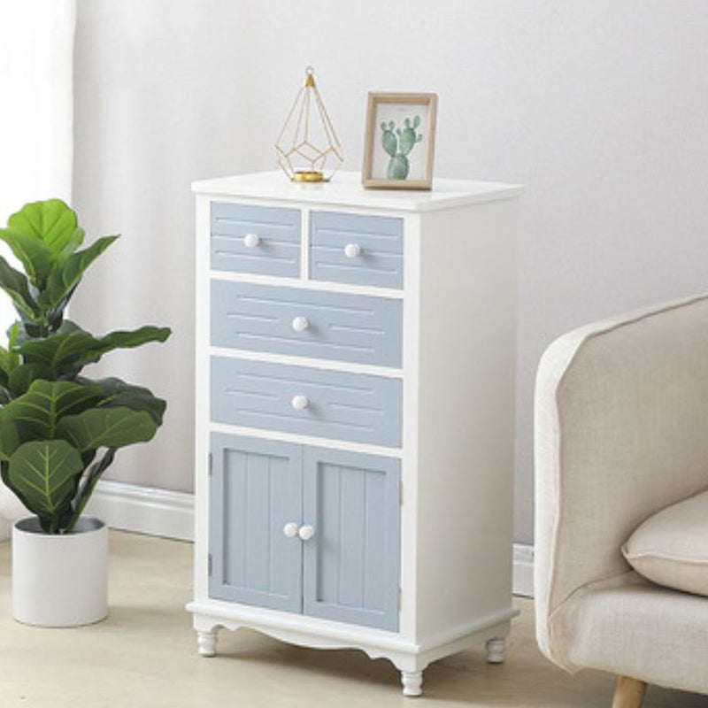 Vertical Nautical Solid Wood Storage Chest Bedroom Chest with Drawers