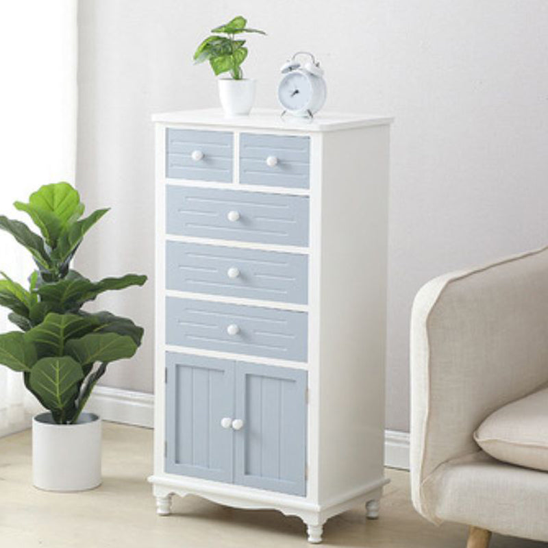 Vertical Nautical Solid Wood Storage Chest Bedroom Chest with Drawers