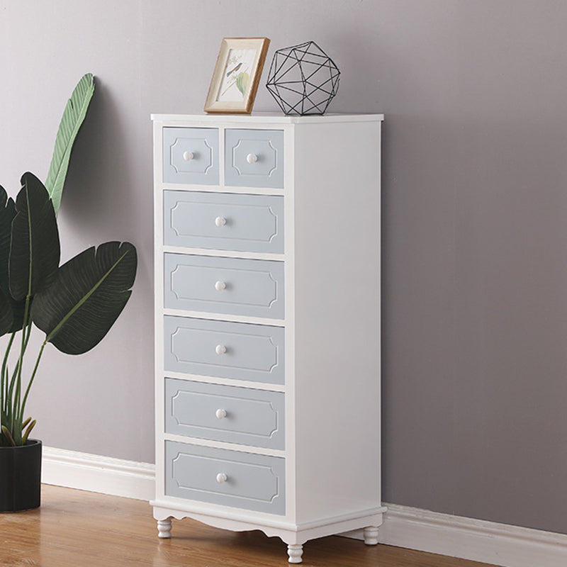 Vertical Nautical Solid Wood Storage Chest Bedroom Chest with Drawers