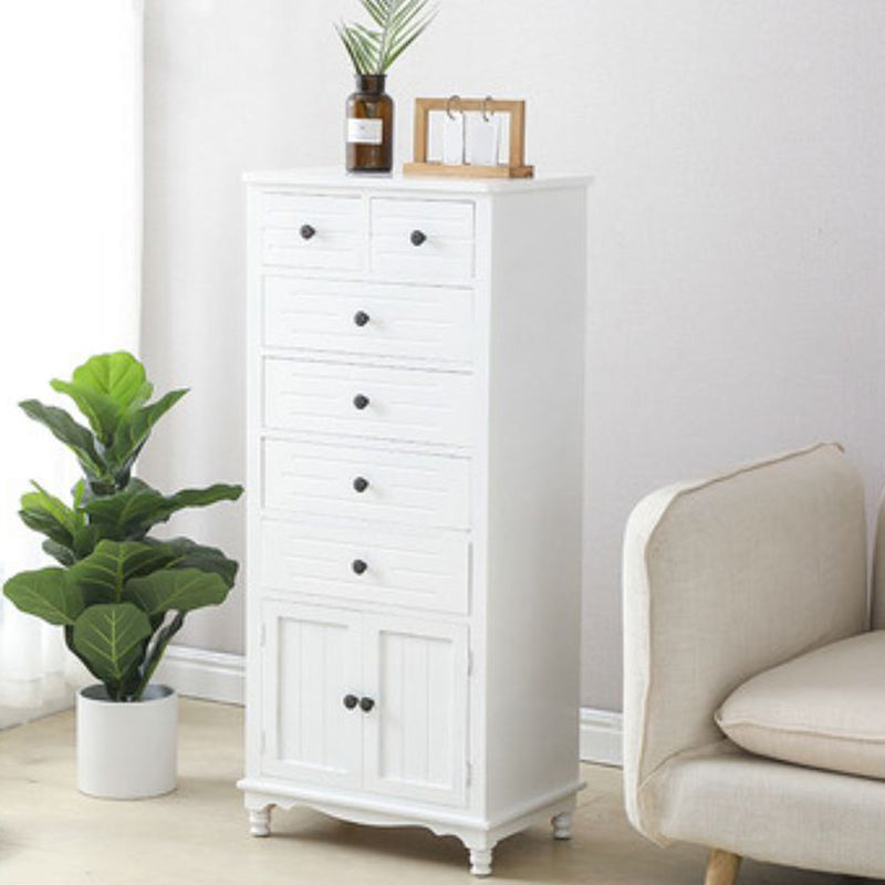 Vertical Nautical Solid Wood Storage Chest Bedroom Chest with Drawers