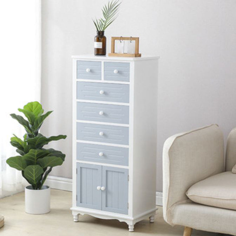 Vertical Nautical Solid Wood Storage Chest Bedroom Chest with Drawers