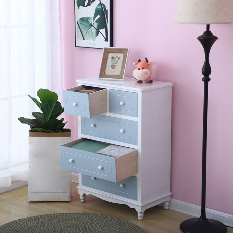 Vertical Nautical Solid Wood Storage Chest Bedroom Chest with Drawers