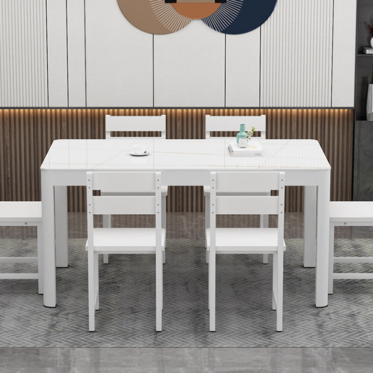 Metal Modern Rectangle Indoor Table Glass Top Table for Dining Room and Kitchen