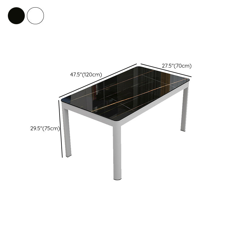 Metal Modern Rectangle Indoor Table Glass Top Table for Dining Room and Kitchen
