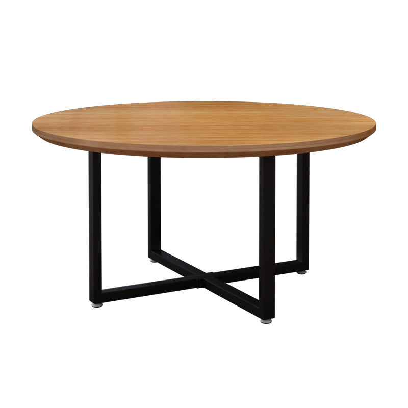 Metal Modern Round Indoor Table Pine Wood Top Table for Dining Room