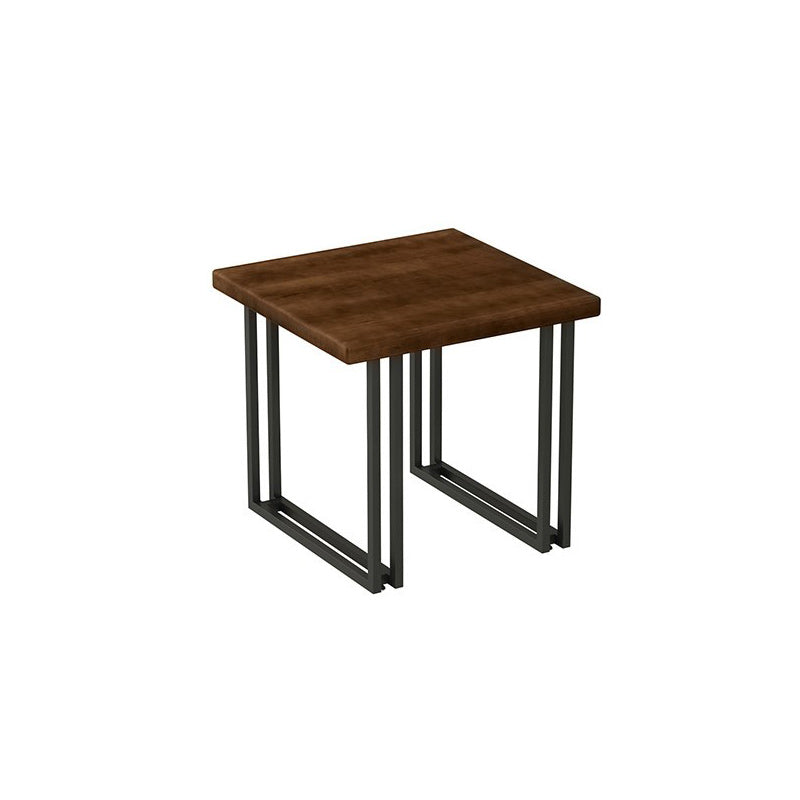 Solid Wood Indoor Dining Table for Restaurant Industrial Wood Table with Metal Base