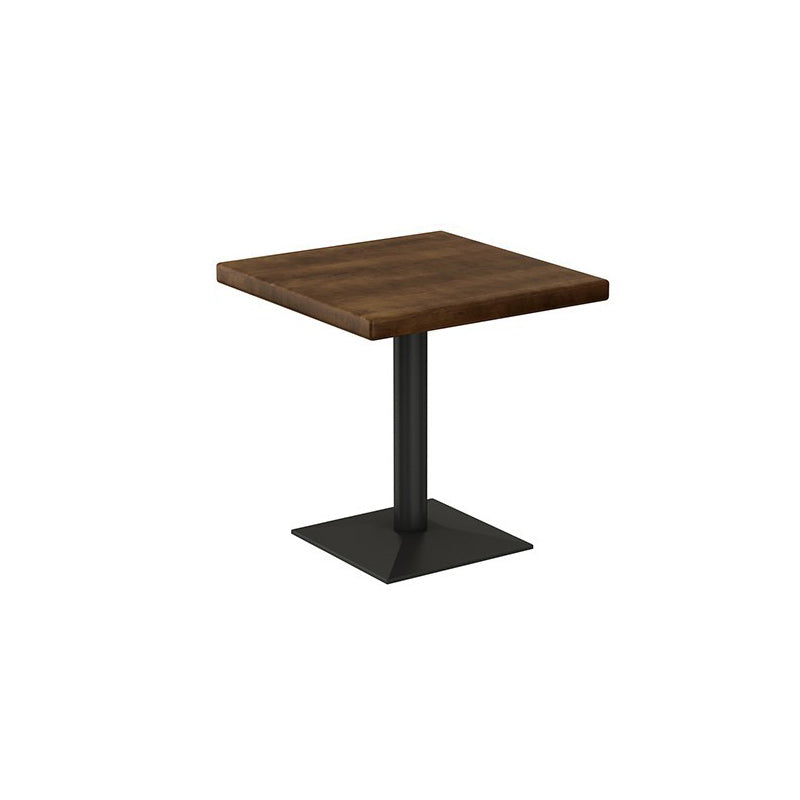 Solid Wood Indoor Dining Table for Restaurant Industrial Wood Table with Metal Base