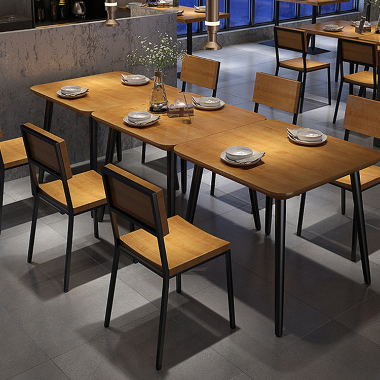 Solid Wood Dining Table for Restaurant Industrial Table with 4 Legs