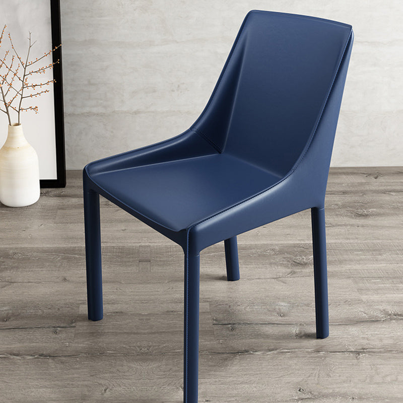 Contemporary Metal Dining Room Chair Arm Leather Side Chair for Dining Room