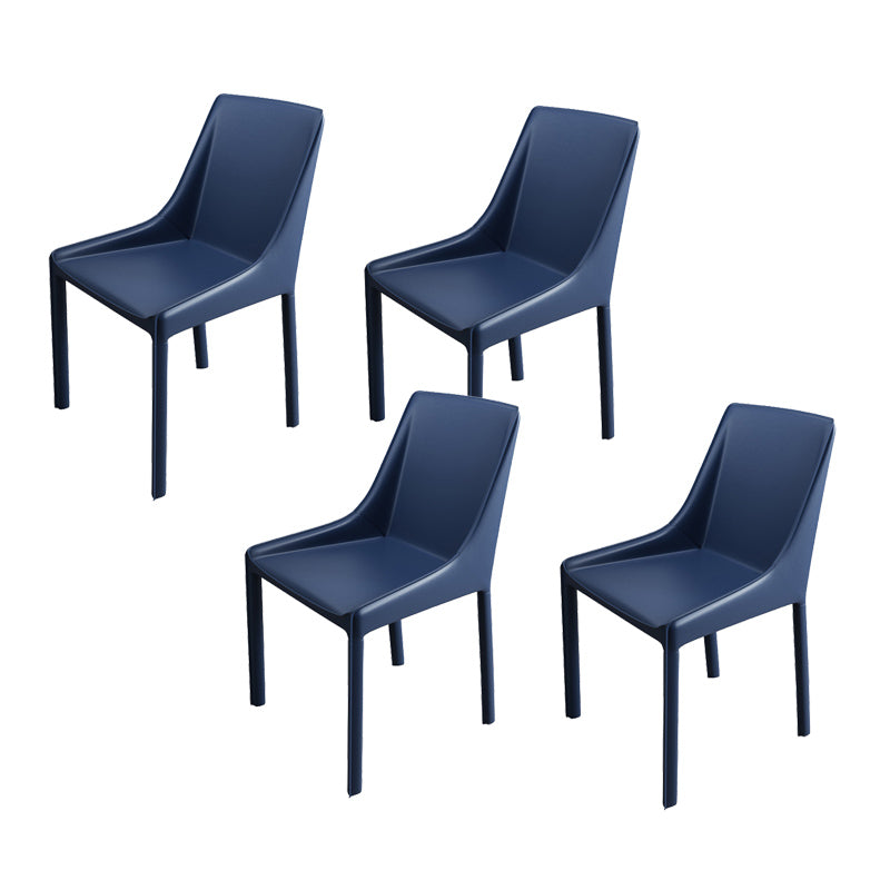 Contemporary Metal Dining Room Chair Arm Leather Side Chair for Dining Room