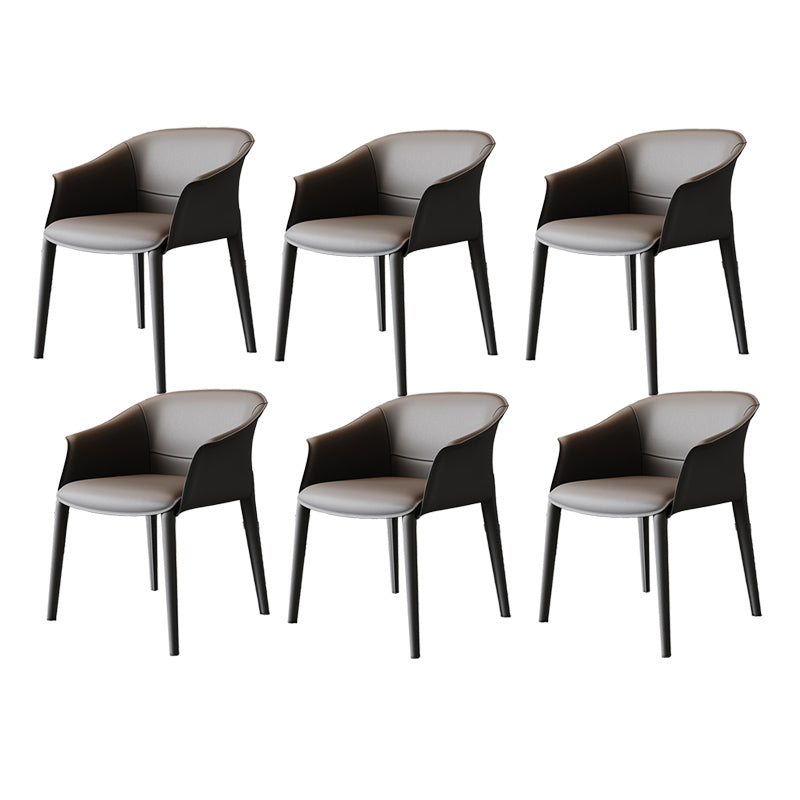 Modern Style Metal Dining Chairs Leather Arm Dining Room Chairs for Home Use