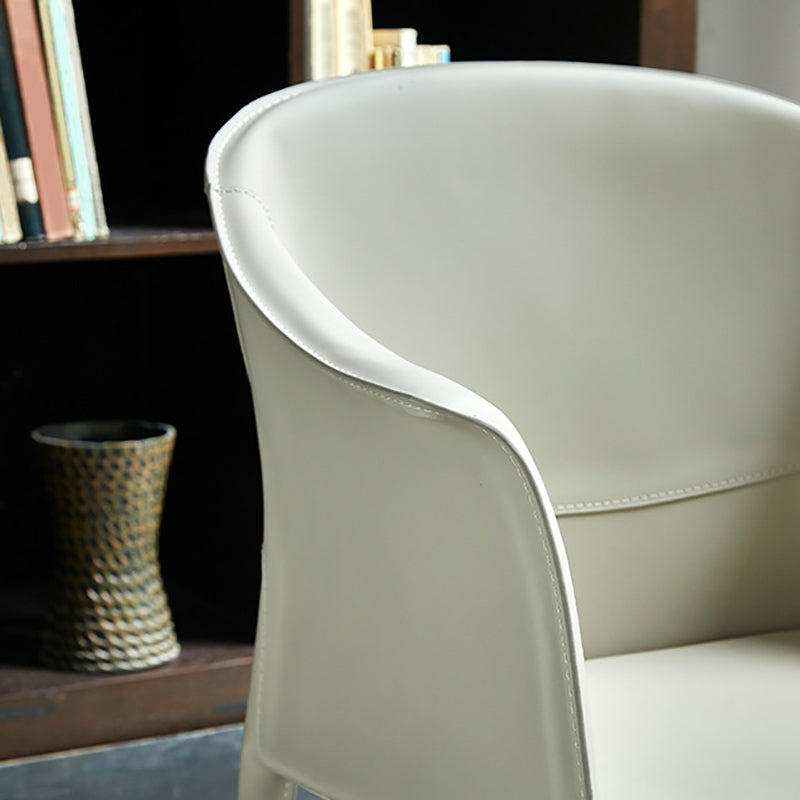 Modern Style Metal Dining Chairs Leather Arm Dining Room Chairs for Home Use