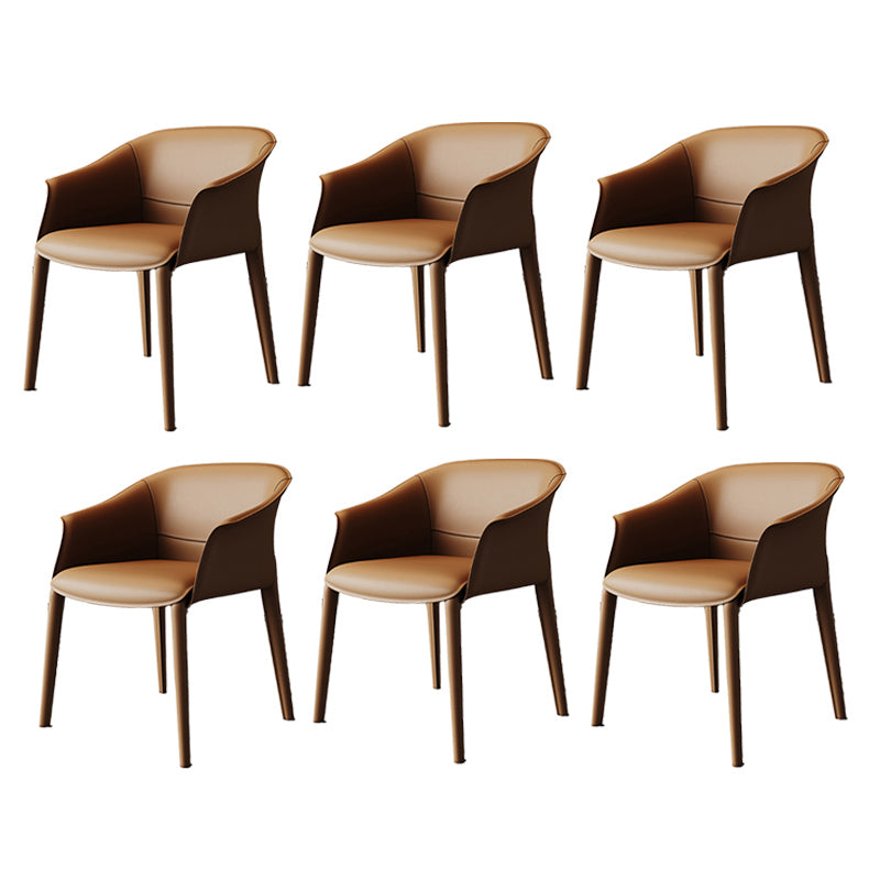 Modern Style Metal Dining Chairs Leather Arm Dining Room Chairs for Home Use