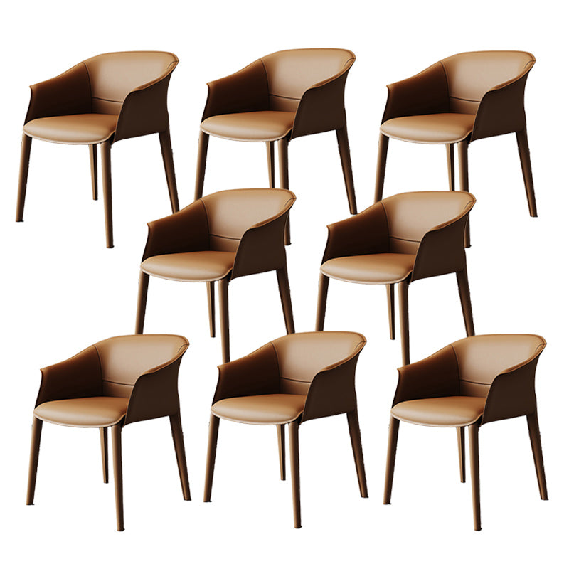 Modern Style Metal Dining Chairs Leather Arm Dining Room Chairs for Home Use