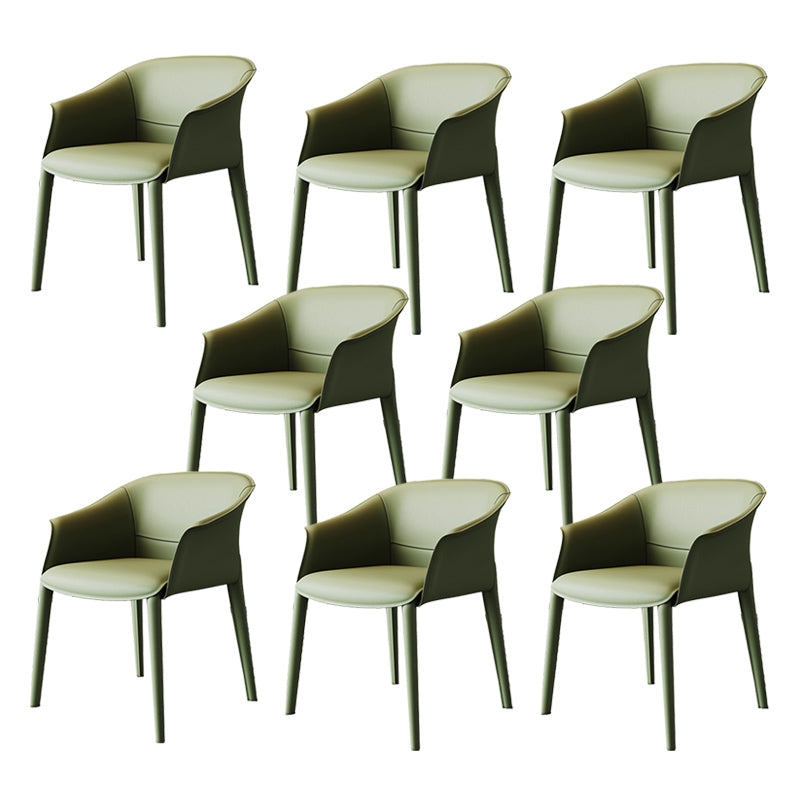 Modern Style Metal Dining Chairs Leather Arm Dining Room Chairs for Home Use