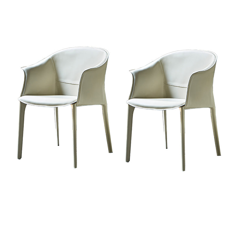Modern Style Metal Dining Chairs Leather Arm Dining Room Chairs for Home Use