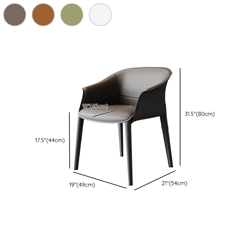 Modern Style Metal Dining Chairs Leather Arm Dining Room Chairs for Home Use