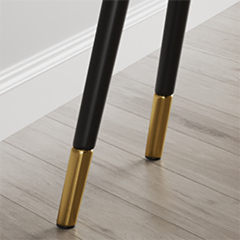 Luxurious Upholstered Armless Chair Leather Chair with Metal Base for Dining Room