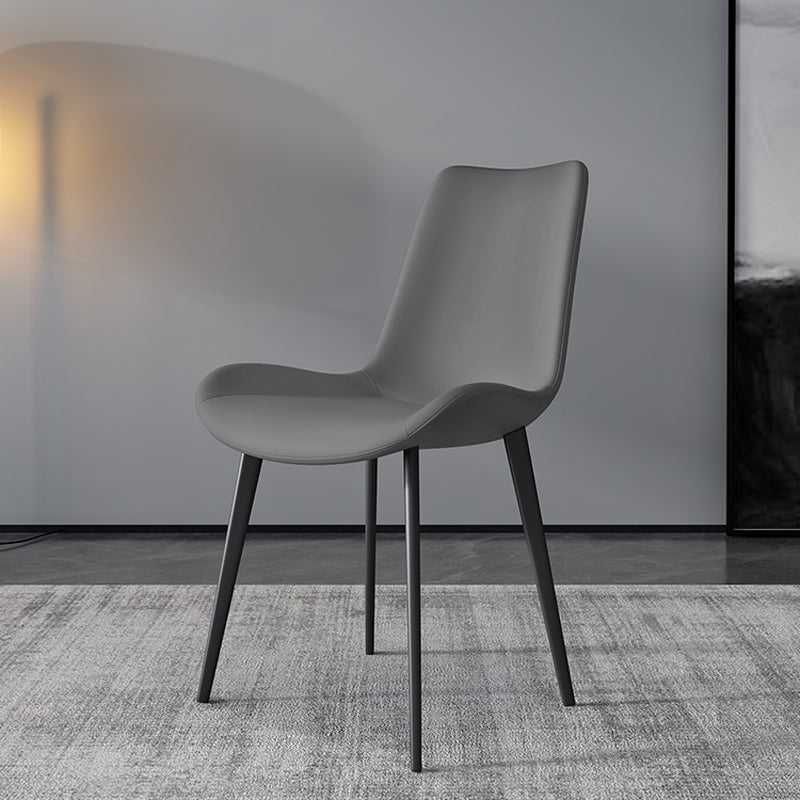 Modern Leather Armless Dining Chairs Metal Dining Chair for Home Use