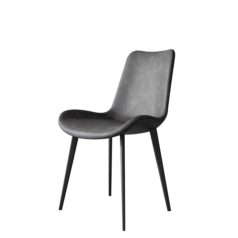 Modern Leather Armless Dining Chairs Metal Dining Chair for Home Use