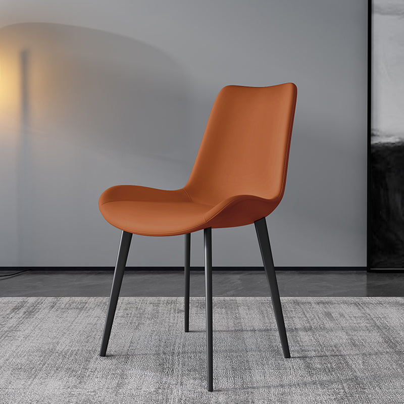 Modern Leather Armless Dining Chairs Metal Dining Chair for Home Use