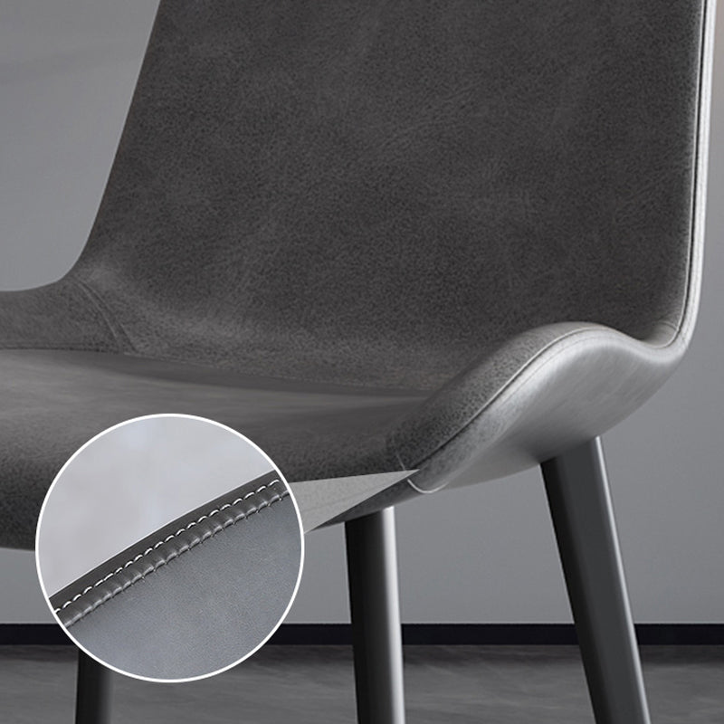 Modern Leather Armless Dining Chairs Metal Dining Chair for Home Use